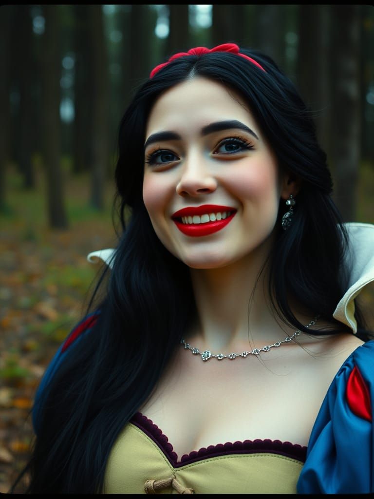 Ethereal Snow White in Cinematic Film Still