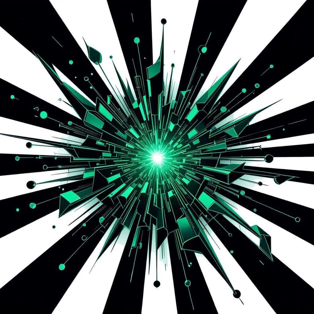 Luminous Emerald Music Notes in Nighttime Setting