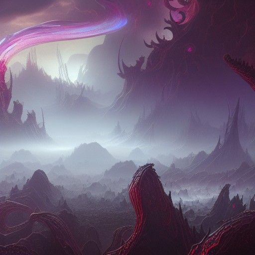 Eldritch Cosmic Horror Landscape Art