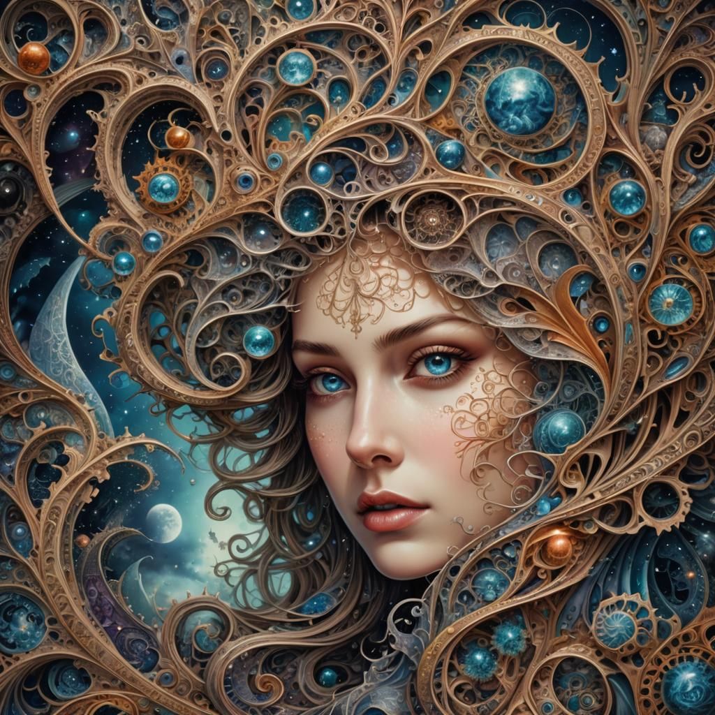 Surreal Dreamscape Portrait in Hyperrealistic Style