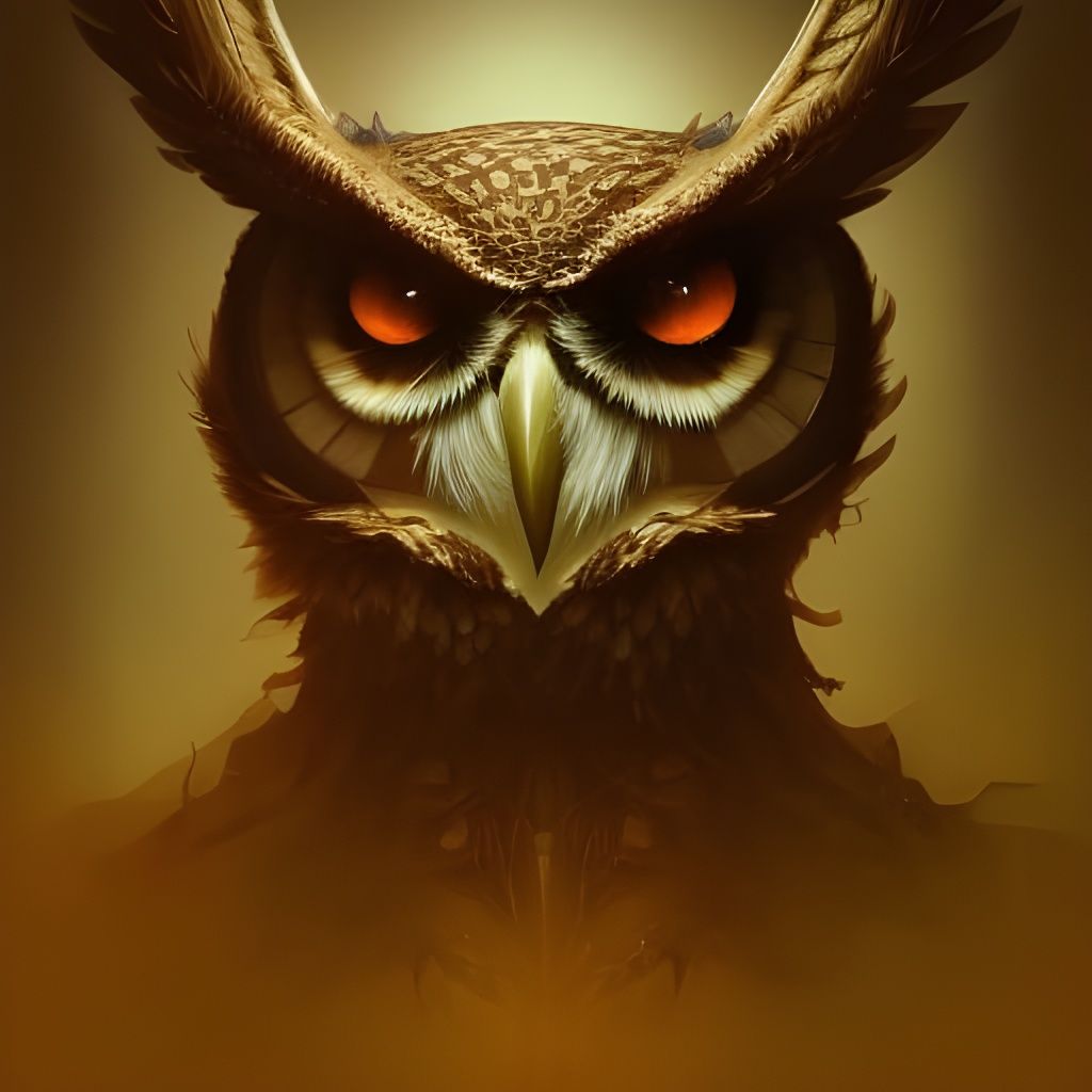 Eldritch Owl Portrait in Fantasy Art Style