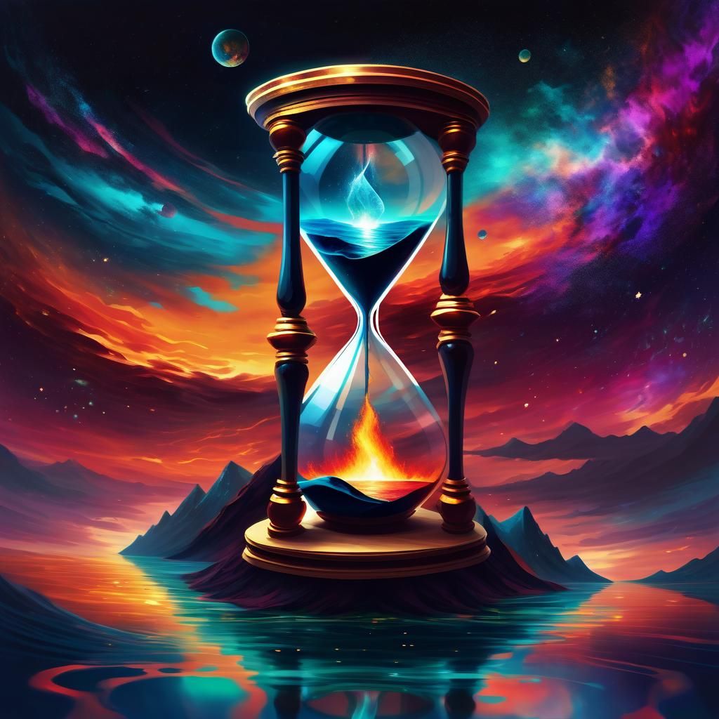 Hourglass in Space: Water and Fire with Triadic Colors