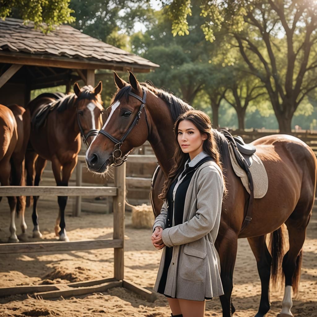 Professional Photo of Horsegirl in Stable