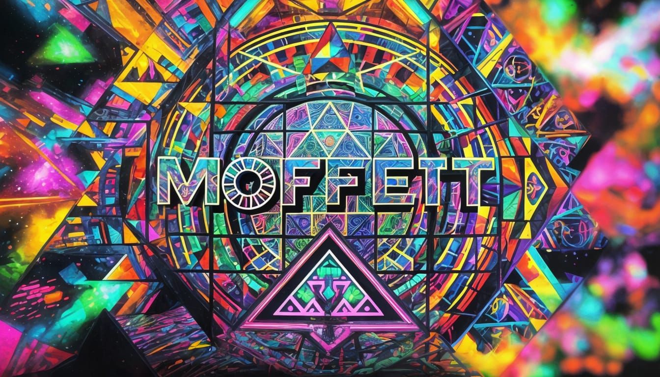 Psychedelic Street Art with Geometric Font