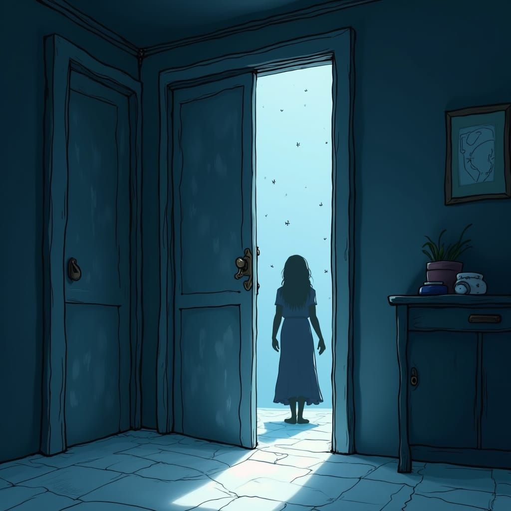 Ice Goddess in 2D Animation Style