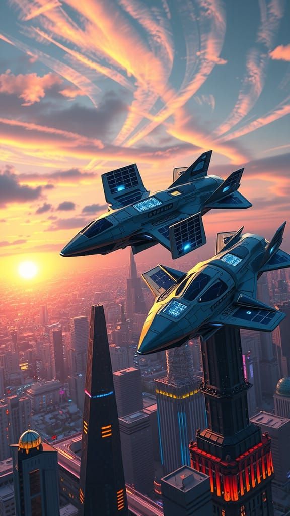 Sleek Alien Drones Observe Earth in 3D Anime Style