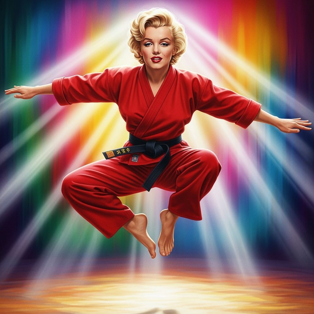 Marilyn Monroe as Martial Artist in Photorealistic Style