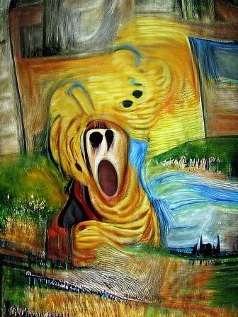 Winnie the Pooh Horror Scream as Painting