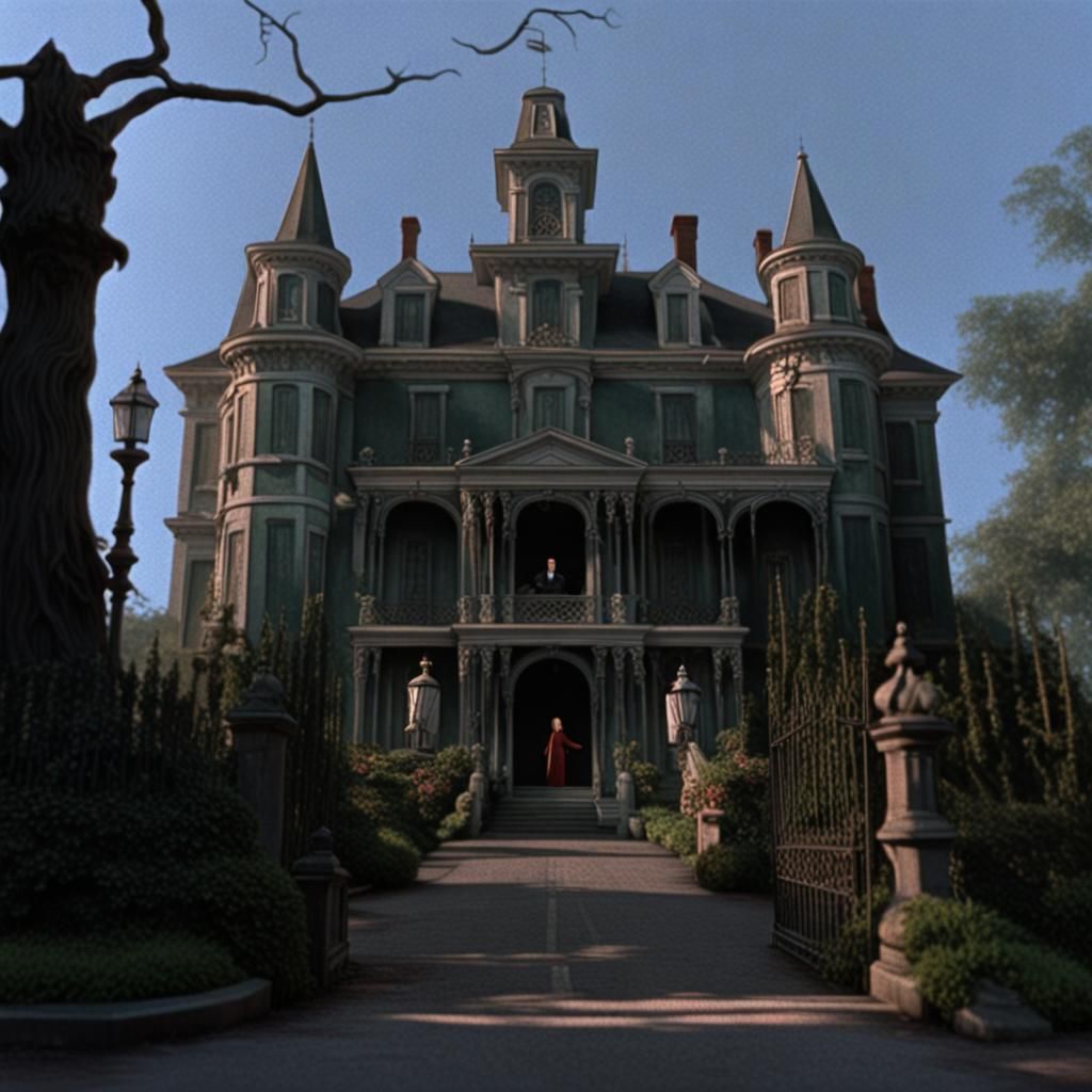 Haunted New Orleans Mansion in 1980s Dark Fantasy Style