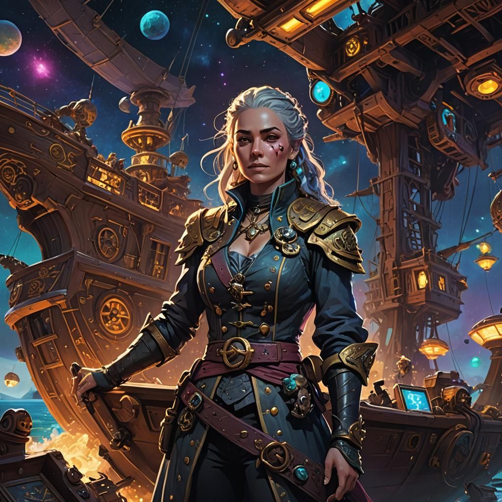 Cleric at Helm of Space Pirate Ship