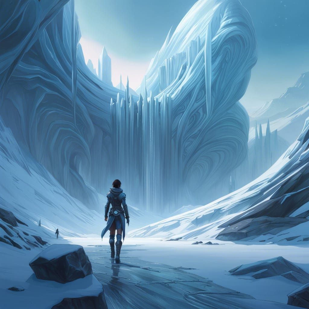 Cinematic Icy Landscape with Volumetric Lighting