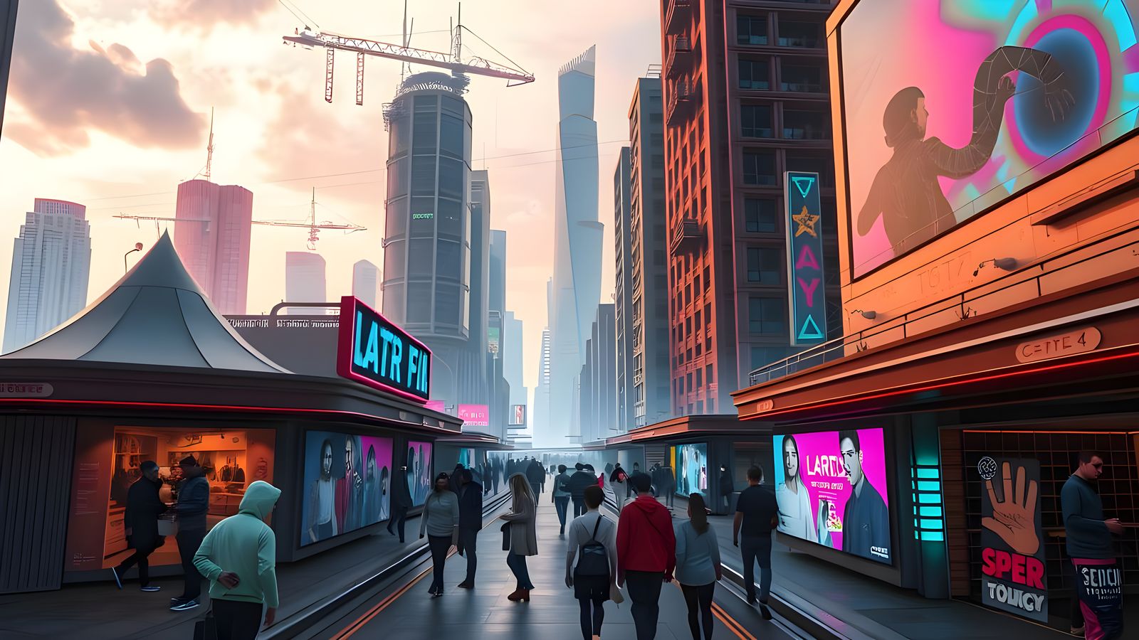 Futuristic Cityscape Radiance: A Cyberpunk Vision