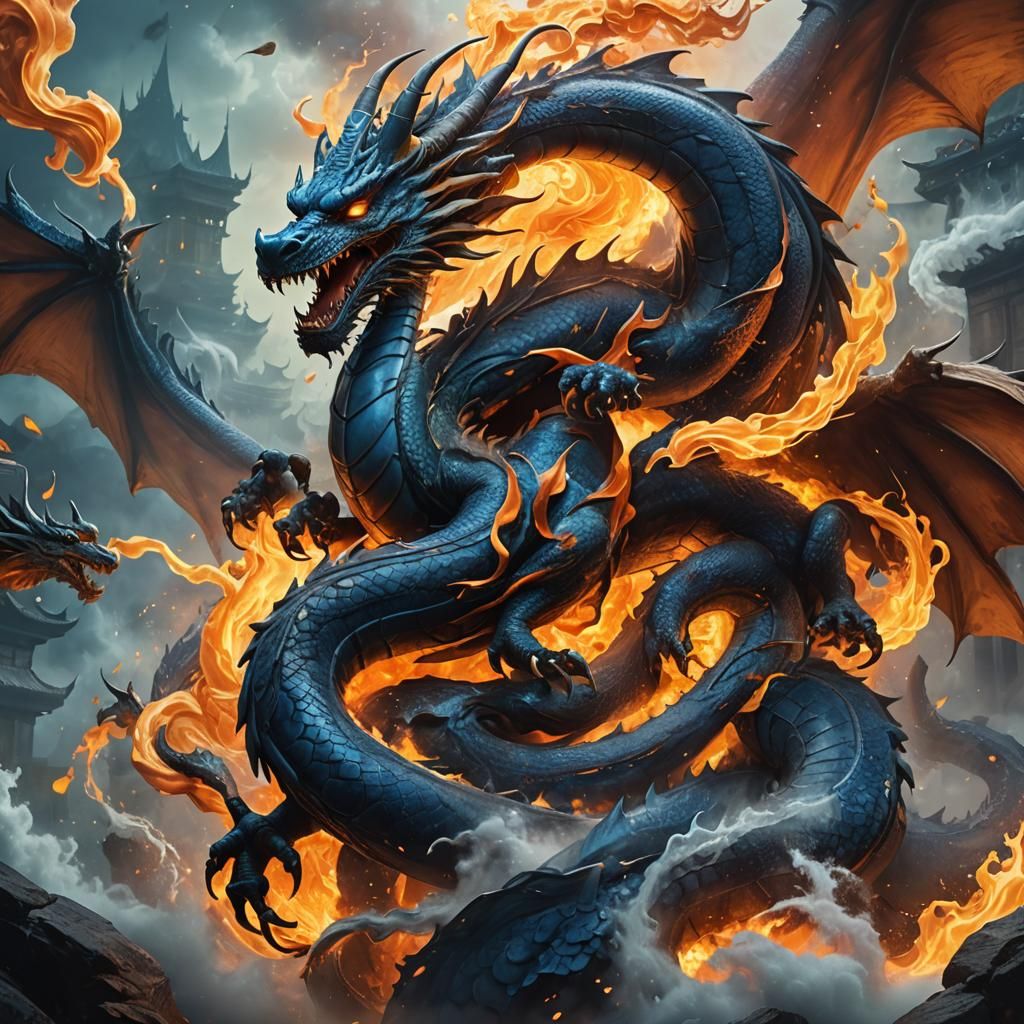 Fiery Dragon Logo Concept Art