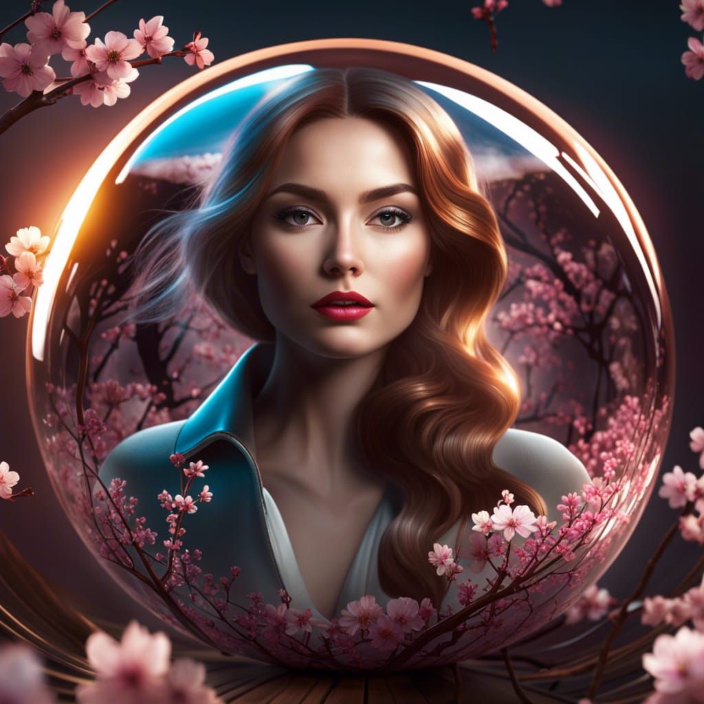 Fiery Female Superhero Portrait in Digital Art Style