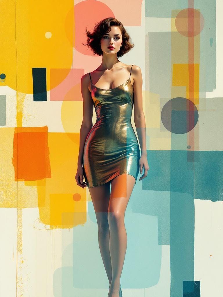 Abstract Portrait in the Style of Kandinsky and Frankenthale...