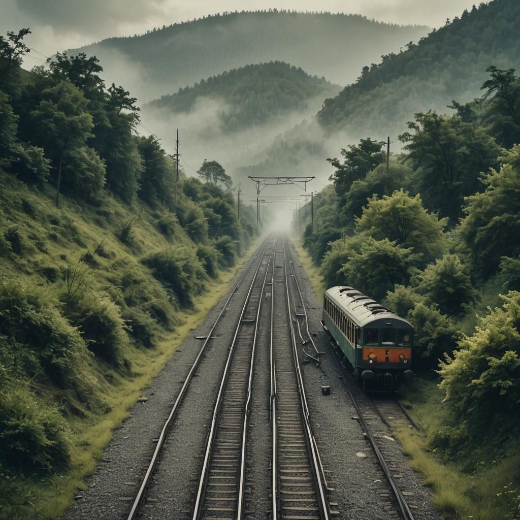 Dreaming Carriages on Distant Rails: Cinematic Film Still