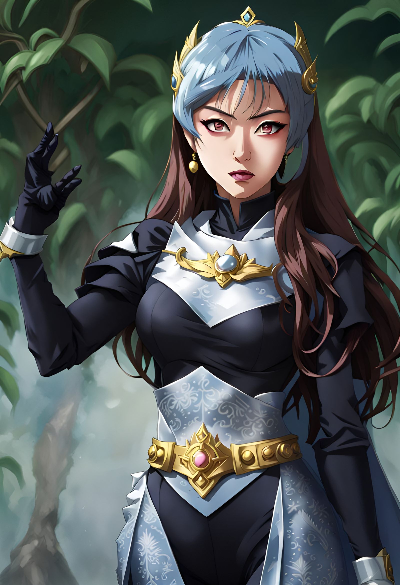 Anime Portrait of Japanese Actress as Villainess