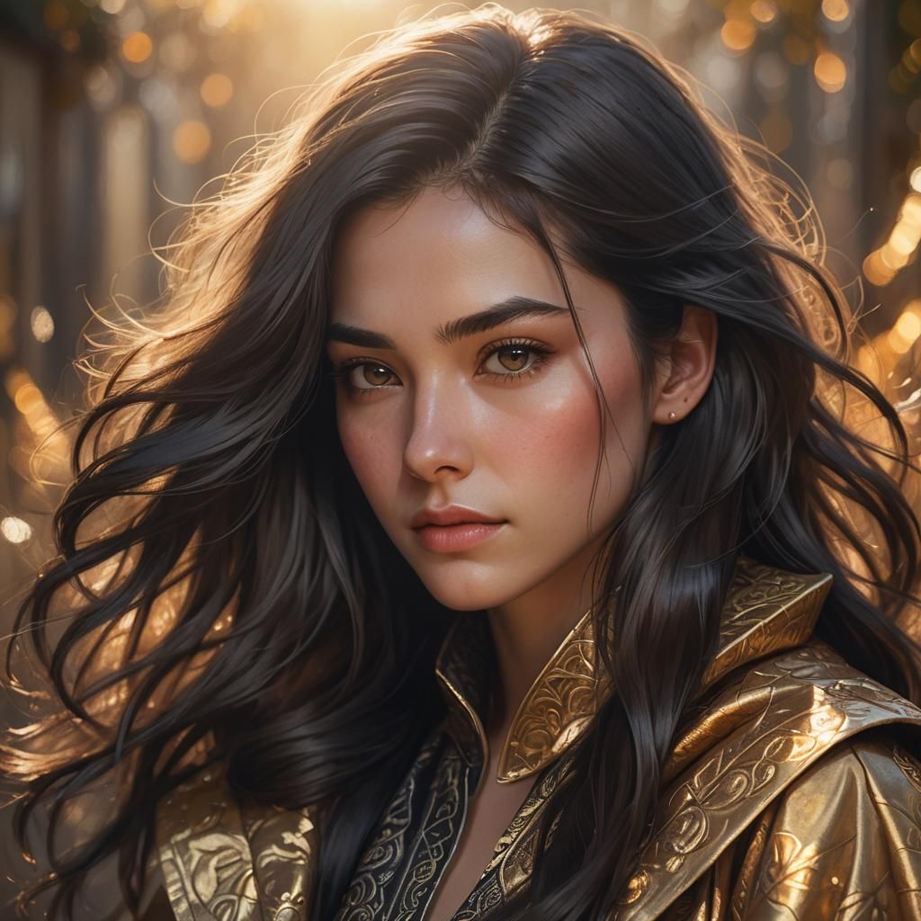 Portrait of a Shy Woman in Volumetric Lighting