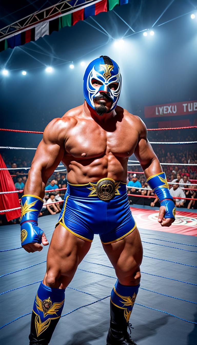 Mexican Wrestler Mask With Lightning and Thunder