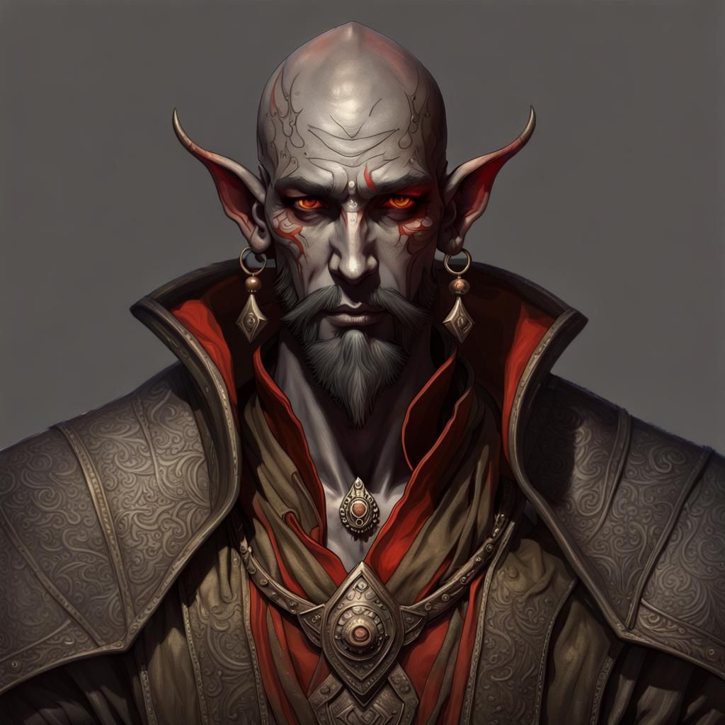 Dark Elf Alchemist in Detailed Matte Painting Style
