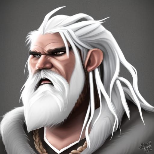 Caveman Character Portrait in Fantasy Art Style