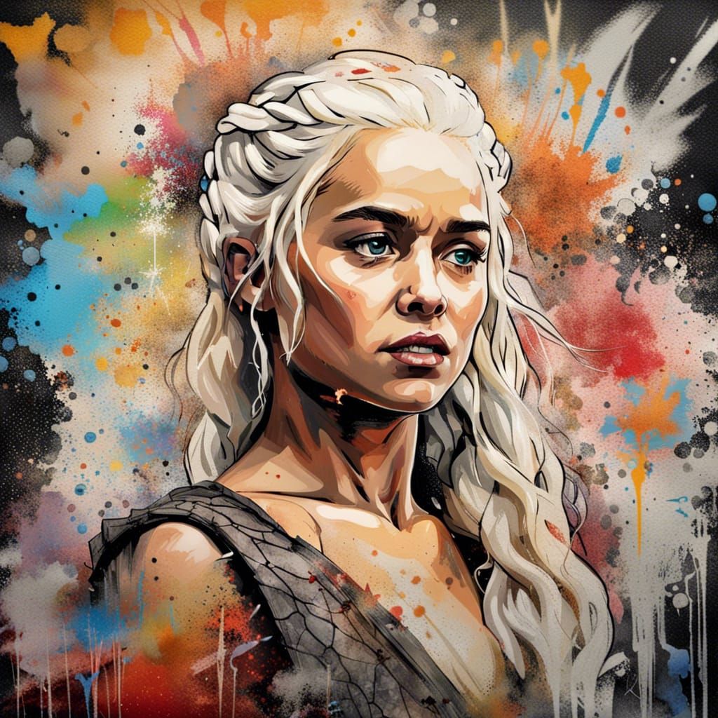 Daenerys Targaryen as Graffiti Street Art