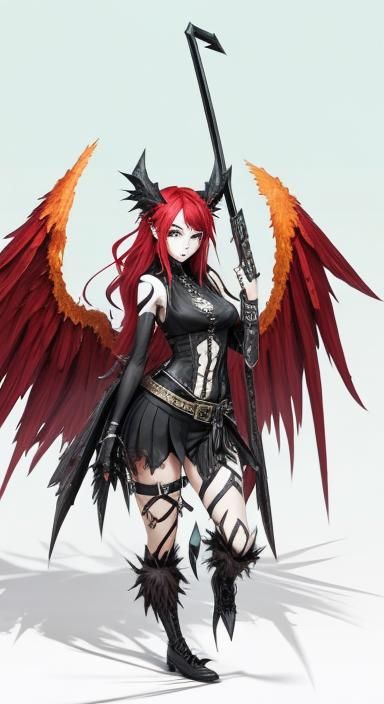 Fallen Angel Monster Girl Character Design