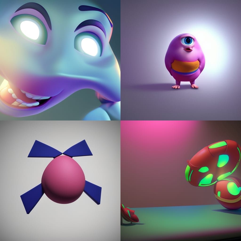 Pixar-Style 3D Render with Radial Gradient Background