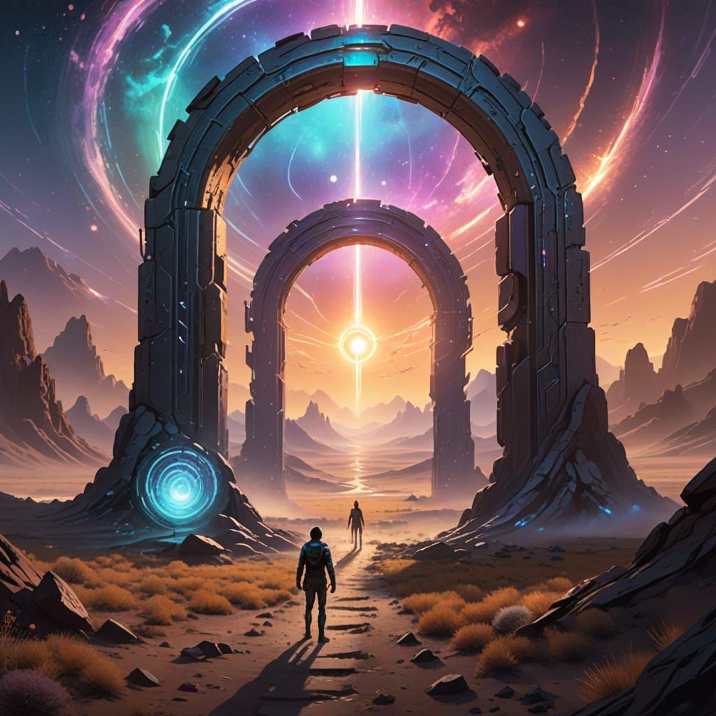 Portal Opens in Wasteland, Figure Steps Through