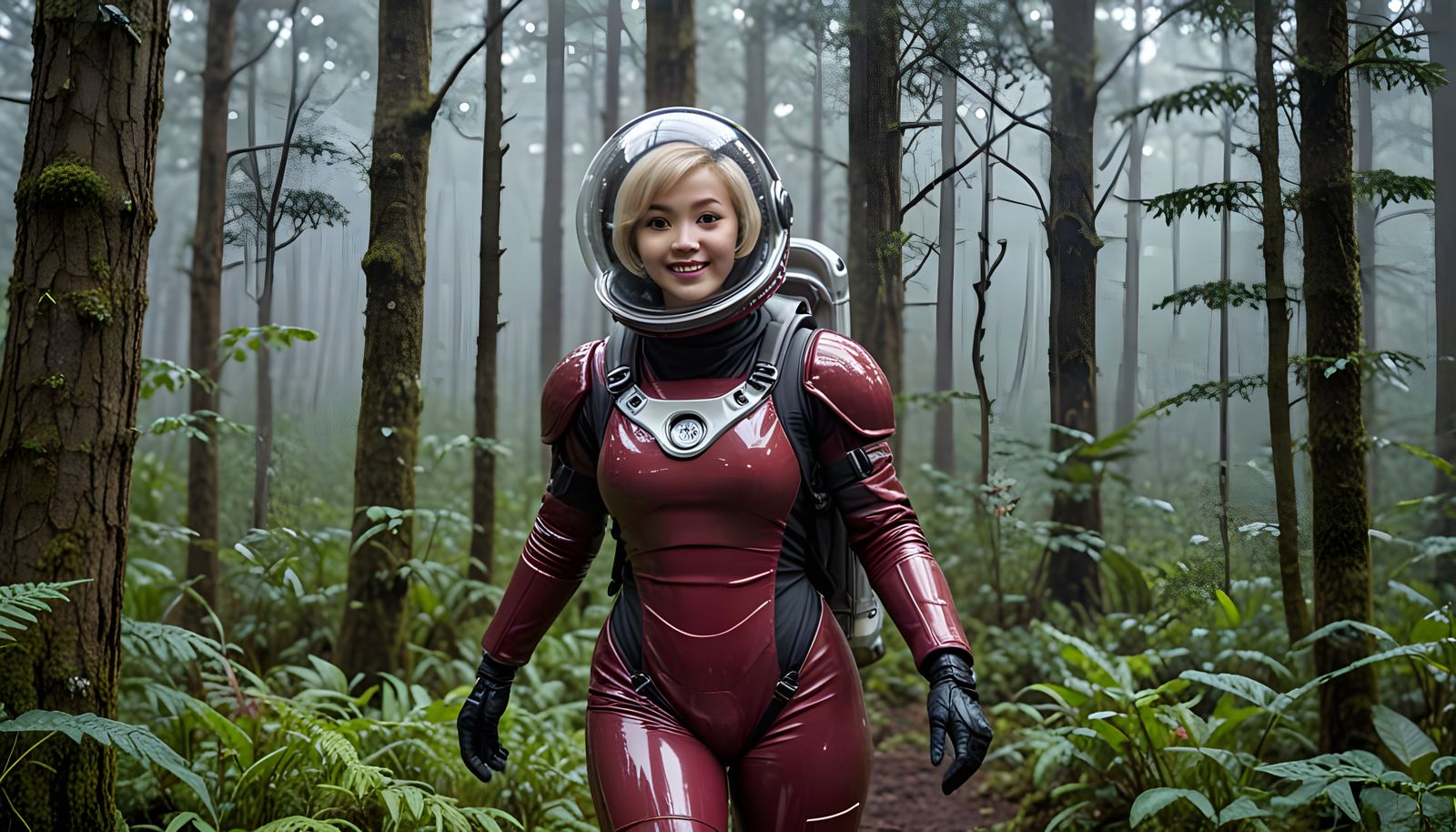 Malaysian Woman Walks Through Alien Forest at Night