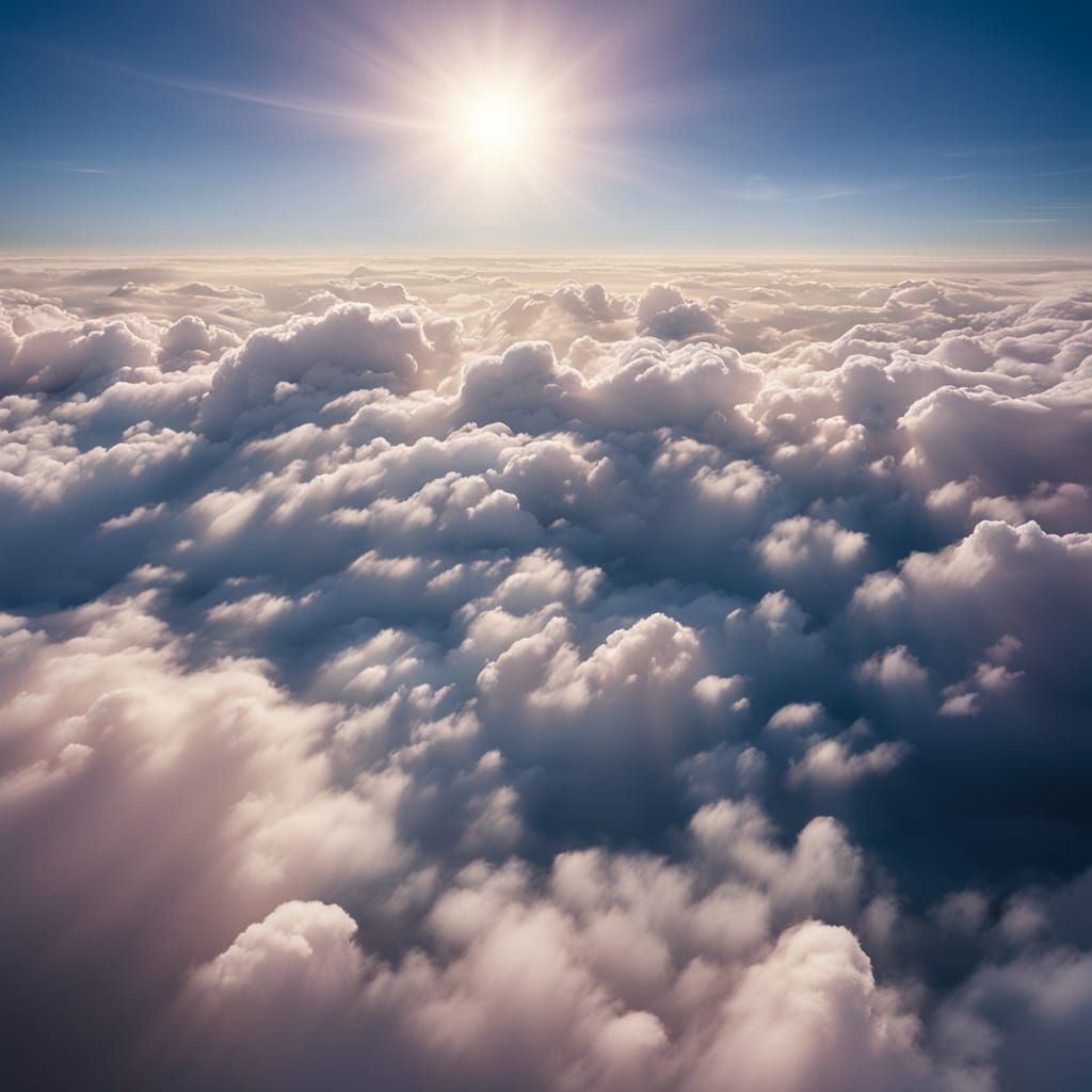 Breathtaking Blue Sky Vista with Cotton Candy Clouds