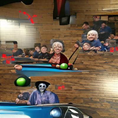 Grandma's Showdown with Truckers in a Pool Hall