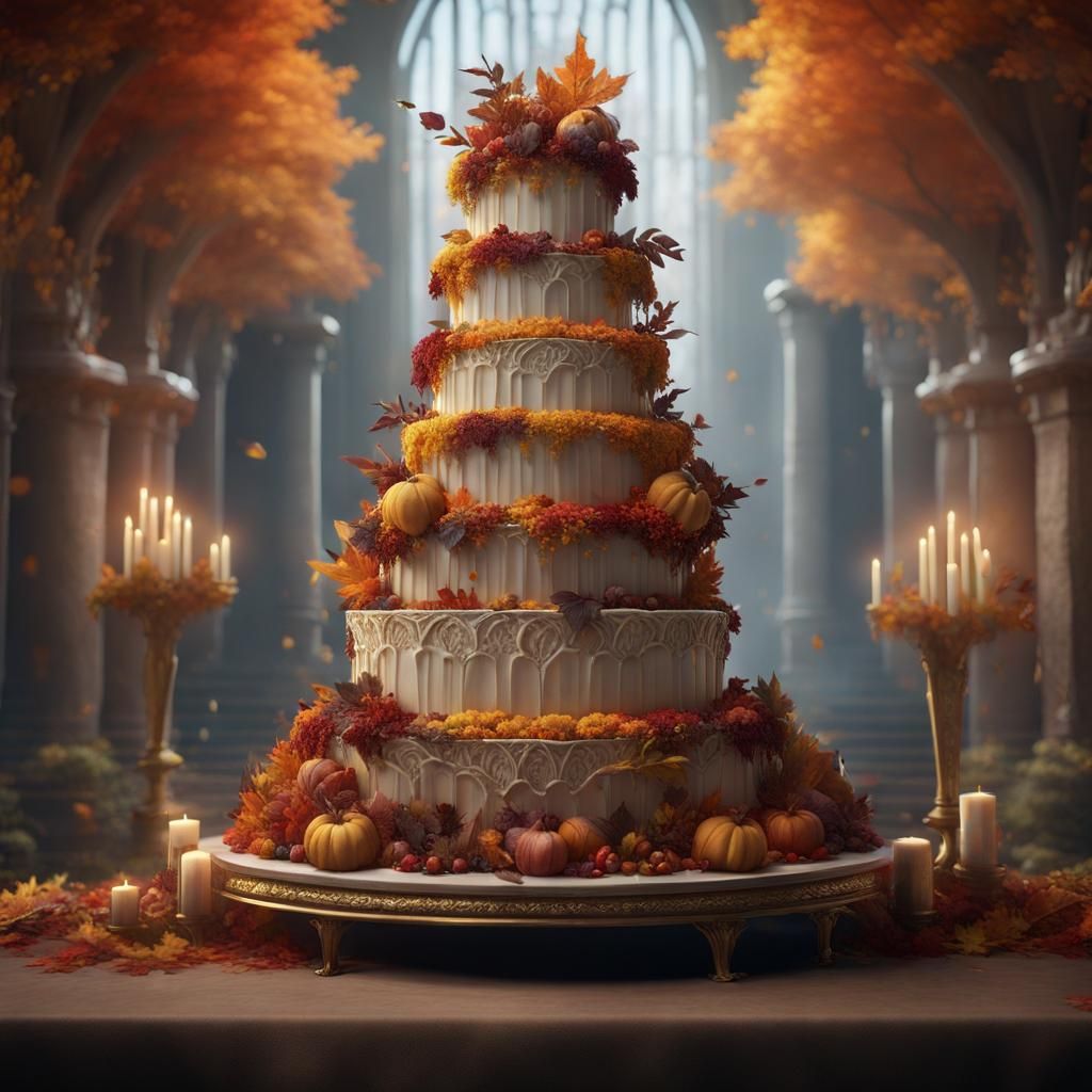 Grand Wedding Cake with Edible Nature Elements