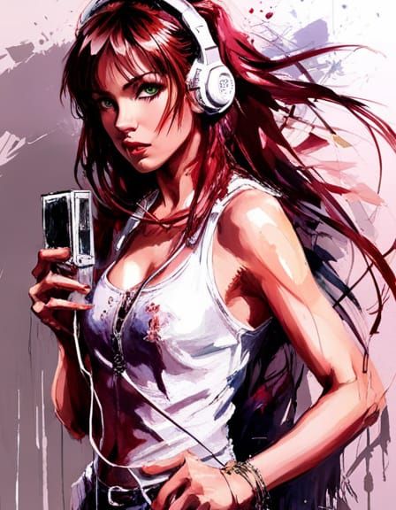 Girl with walkman #4