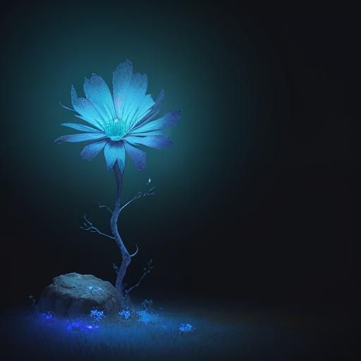 Colorful Flower on Alien Planet in Fantasy Art