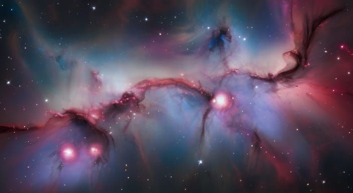 Detailed Nebula with Bioluminescent Starlight in Space Art