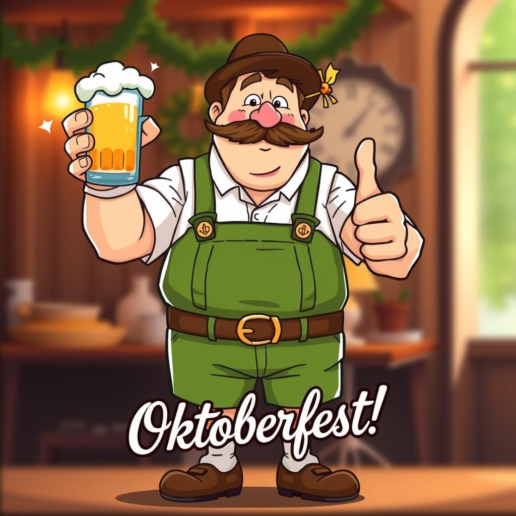 Oktoberfest Celebration: Bavarian Man with Beer