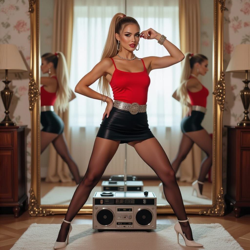 Dancing Woman in Art Nouveau Style