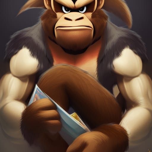 Donkey Kong on Trial: Hyperdetailed Portrait