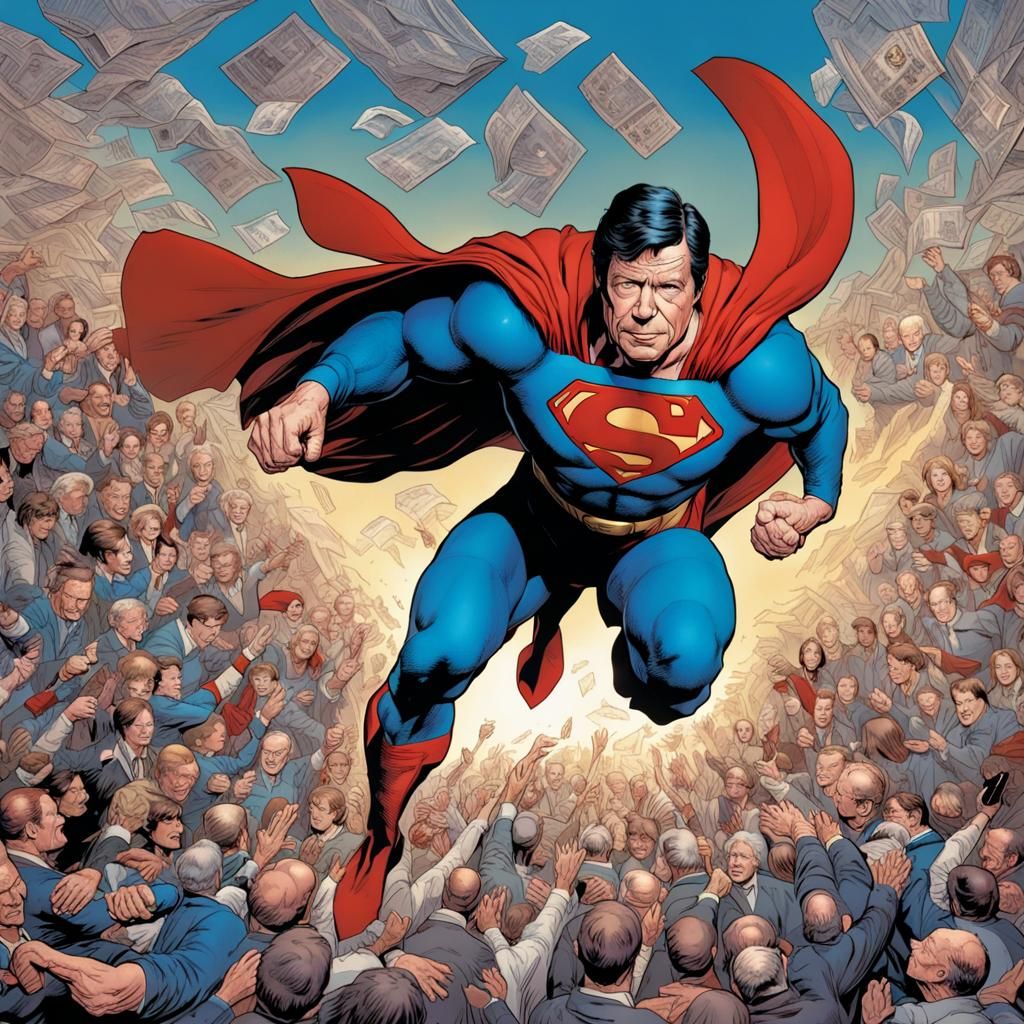President Jimmy Carter as Superman in Comic Art