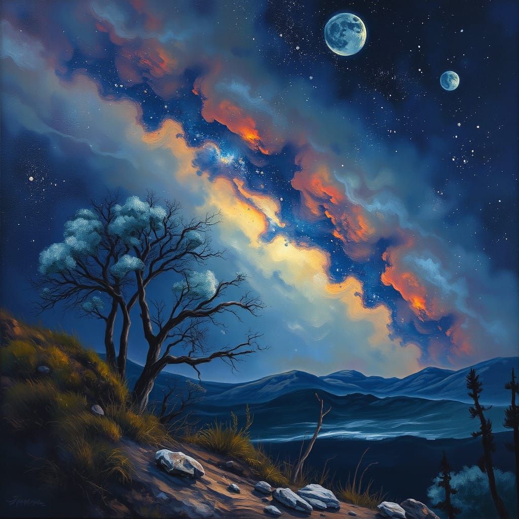 Ethereal Landscape in a Dreamlike Mood, as Oil Painting