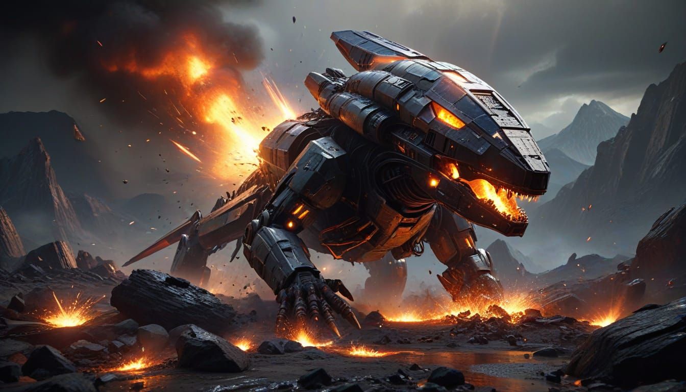 Cyberpunk Warlord Rises Amidst Galactic Ruins