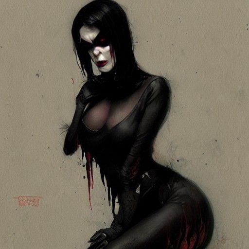 Sinister Goth Woman, Fantasy Art Style