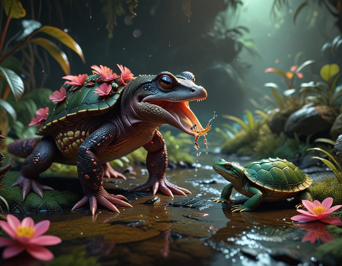 Fantastical Creature in a Splash of Color