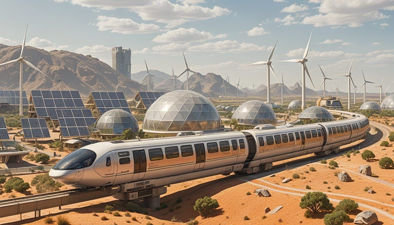 Utopian Eco-Cityscape in Earthy Tones