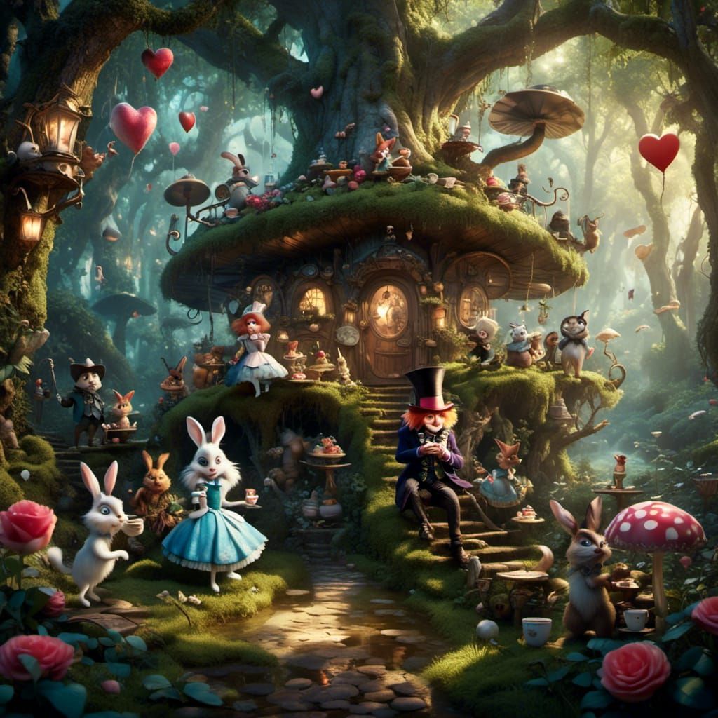 Alice in Wonderland Valentine's Day Tea Party