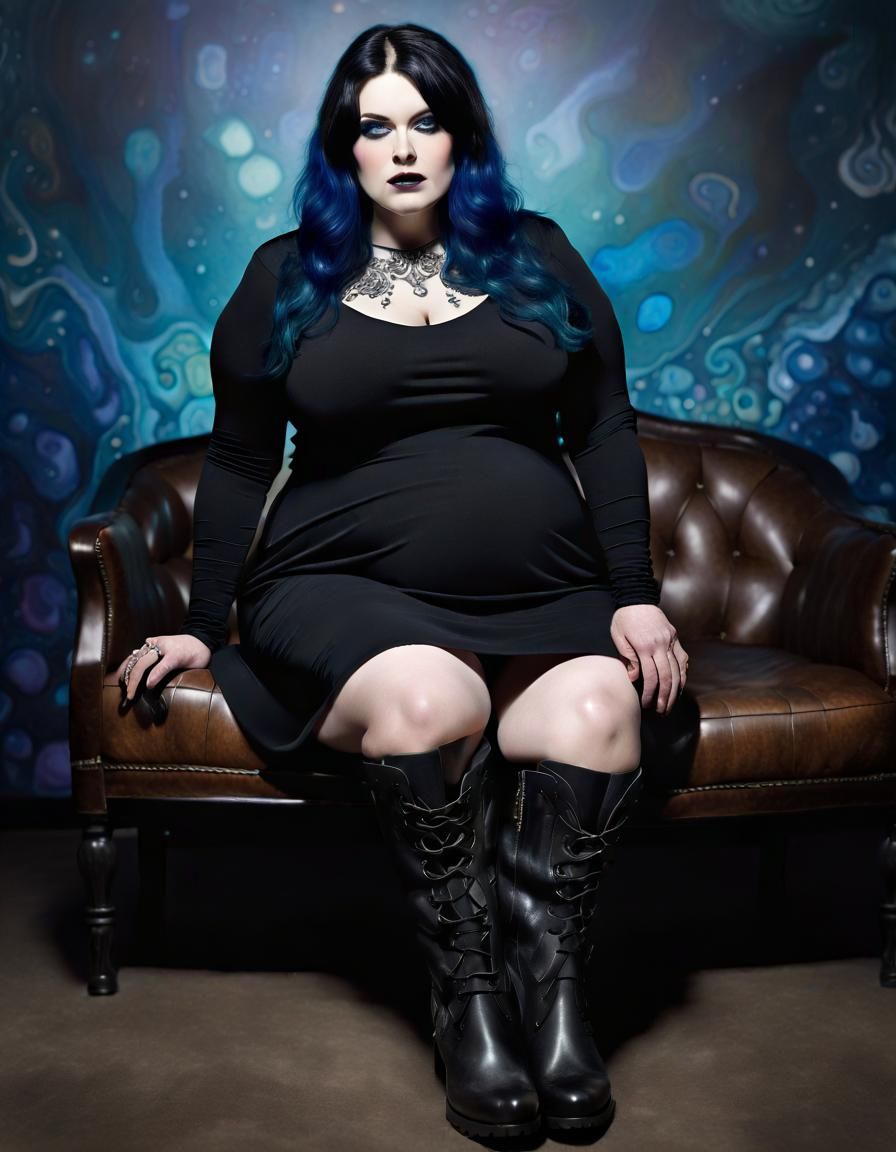 Gothic Woman Portrait in Pop Art Style