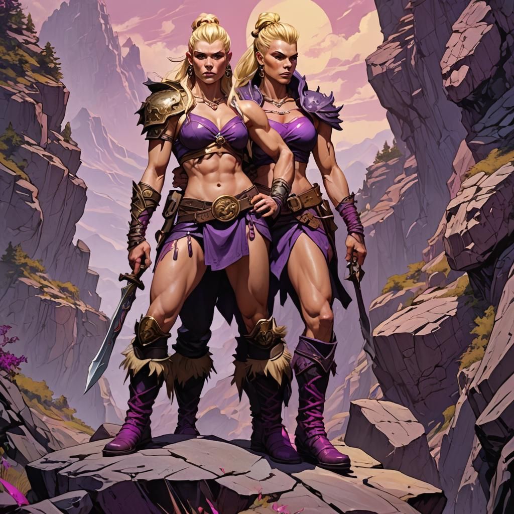 Barbarian Hero in Dark Fantasy Style