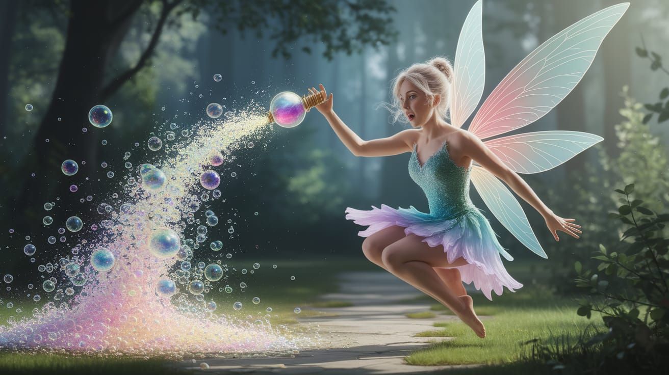 Ethereal Fairy Drops Potion, Creating Glowing Bubbles in For...