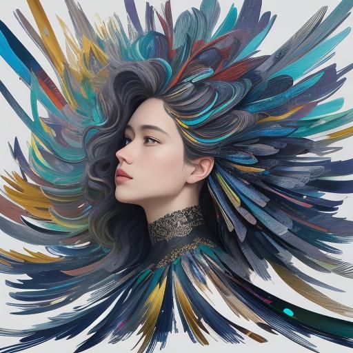 Abstract Fractal Art with Metallic Sheens